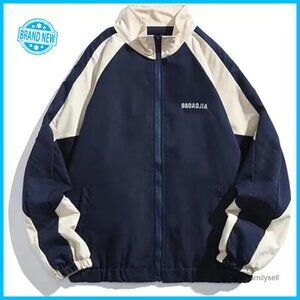 Vintage Racing College Windbreaker Jacket Colorblock Oversized Y2K Harajuku